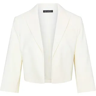 Kurzblazer BETTY BARCLAY "Kurzblazer mit 3/4 Arm", Damen, Gr. 44, weiß (rohweiß), Obermaterial: 86% Polyester PES. 14% Elasthan EL., Blazer Kurzblazer