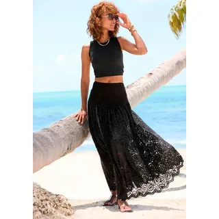 LASCANA 2-in-1-Kleid Spitzenkleid Schwarz 38