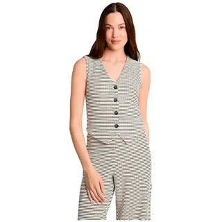 Tom Tailor 1051836 Blazer - White Black Knit Stripe - M