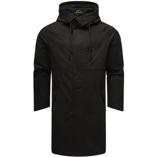 Stone Harbour Kurzmantel »Kurzmantel Yaroon« Cooler Herren Übergangsmantel mit großer Kapuze, schwarz