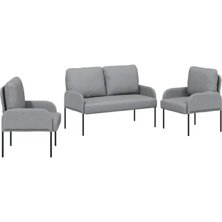 vidaXL Sofagarnituren 3 pcs Hellgrau 115 x 56 x 80 cm Sperrholz - Hellgrau