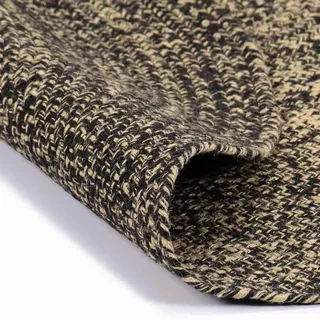 vidaXL Teppich Handgefertigt Jute Schwarz und Natur 90 cm - Schwarz