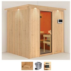 Bild Sauna »Solida«, (Set), 9 KW-Bio-Ofen mit externer Steuerung beige