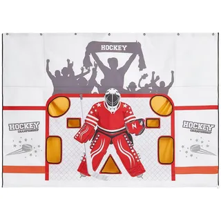 Vevor Street Hockey Torwart-Zielplane für Eishockeytor mit 7 Öffnungen, Reißfestes Netz für Schusstraining, Trainingsgerät für Schussgenauigkeit, Hockeytor-Zielplane für Street-Hockey und Eishockey
