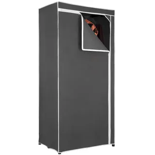 Carryhome Stoffschrank , Grau , Metall, Kunststoff, Textil , 75x160x50 cm , Schlafzimmer, Kleiderschränke, Stoffschrank
