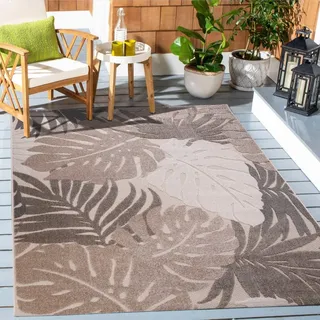 Sanat Teppich »Floral Outdoor« rechteckig 6 mm Höhe In- und Outdoor geeignet, florales Design, Balkon, Terasse, beige