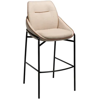 Lomoco Barhocker , Beige , Metall, Textil , Rundrohr , 51.5x106x58 cm , erweiterbar, Typenauswahl , Esszimmer, Barmöbel, Barhocker