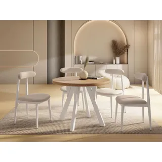 WFL GROUP Avero White Ø 160 cm braun