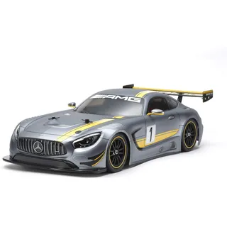 TAMIYA RC-Auto Mercedes AMG GT3 TT-02 RTR gelb grau (58639)