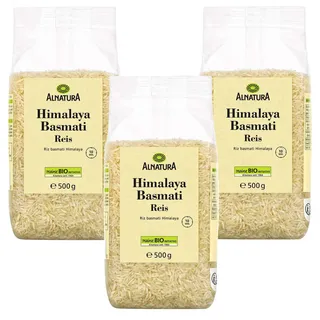 3x 500g Alnatura Bio Himalaya Basmati Reis Langkornreis besonderen Duft