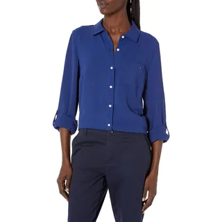 Tommy Hilfiger Damen J2hm7530-dse-M Hemd mit Button-Down-Kragen, Blau (Deep Sea), Mittel