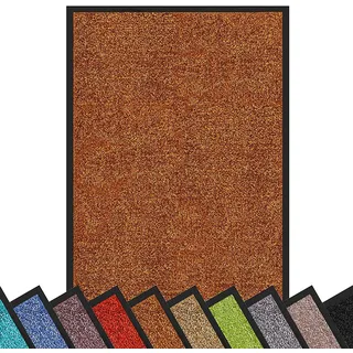 etm Hochwertige Fußmatte | schadstoffgeprüft | bewährte Eingangsmatte in Gewerbe & Haushalt | Schmutzfangmatte mit Top-Reinigungswirkung | Sauberlaufmatte waschbar & rutschfest (90x300 cm, Braun)