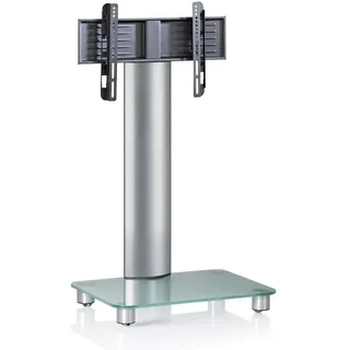 VCM Bilanco TV-Rack 60x100x44 cm Silber/Aluminium/Glas