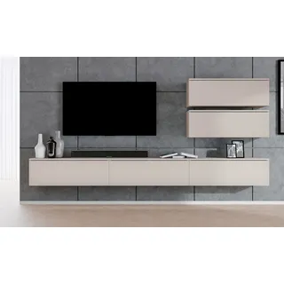 AX LIVING Anbauwand Loriano V Wohnwand beige Kaschmir 300 cm breit - Beige