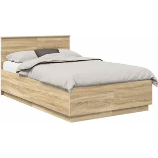 vidaXL Bettrahmen mit Kopfteil Sonoma-Eiche 120 x 190 cm Holzwerkstoff - Braun