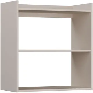 Forte WHENUA Wandregal 60 70, Mid-Century-Modern Wandregal mit 2 Fächern, Kinderzimmer, Holzwerkstoff, Kaschmir Beige, 64 cm breit x 67,9 cm hoch x 33,3 cm tief
