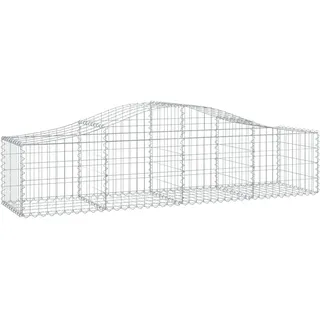 vidaXL Gabione mit Hochbogen 200x50x40/60 cm Verzinktes Eisen - Silber