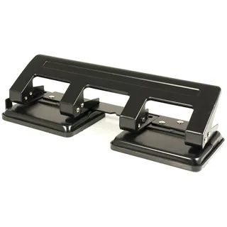 Pavo - Premium 4-fach Locher mit Anschlagschiene für 20 Blatt, schwarz, 8036554
