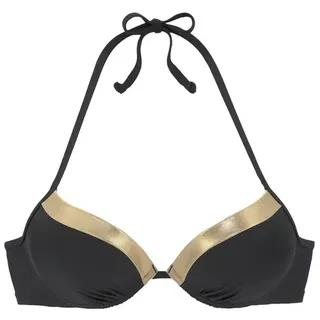 LASCANA Push-Up-Bikini-Top »Elodie« mit trendigem Materialeinsatz, goldfarben