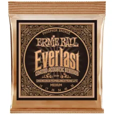 Ernie Ball Everlast Medium Coated Phosphor Bronze Akustik-Gitarrensaiten, Stärke 13-56