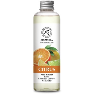 Raumduft Diffuser Nachfüller Zitrus 200ml - Nachfüller für Duftdiffusor - Aroma Diffusers - Lufterfrischer - Duftdiffusor - Raumbeduftung - Raumluft - Zimmerduft - Reed Diffuser Refill Citrus