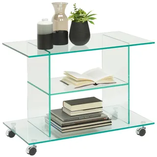 Xora Tv-Rack , Klar , Glas , 80x58x45 cm , Wohnzimmer, TV Möbel, TV-Ständer