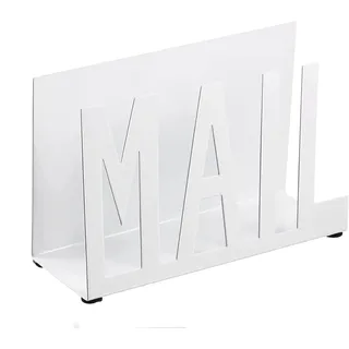 KALUROIL Mail Halter Weiss Metall Brief Sortierer Tischplatte Mail Ausschnitt Veranstalter Mail Brief Dokumenten Ständer mit Brieföffner für Desktop Haus Büro Schule(Weiss)