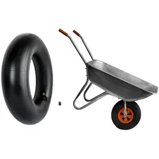 BISOMO Schlauch für Schubkarre 400 x 100/4.00-8 Zoll Autoventil Schlauch für Räder Reifen & Lufträder Ventil Reifenschlauch Ersatzschlauch Schubkarrenschlauch Robust