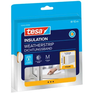 Tesa Zugluftstopper 10 m x 0,9 cm Weiß