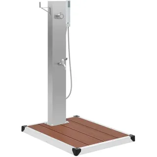 vidaXL Gartendusche mit Bodenelement WPC Edelstahl