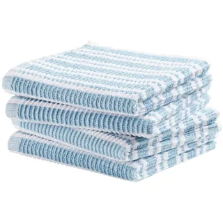 DDDDD Spültuch DDDDD "Stripe, 30x30 cm, aus 100% Baumwolle", blau (pastel blau), B:30cm L:30cm, 100% Baumwolle, Geschirrtücher, mit luxuriöser Rippenstruktur und optimale Feuchtigkeitsaufnahme