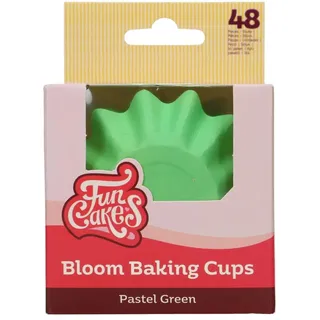 FunCakes Baking Cups Pastell Grün 48 Stück Muffin und Cupcake Förmchen Papier, Bloom Backförmchen aus beschichtetem Karton, Perfekt für Cupcakes und Muffins - Pk/48