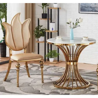 Tisch Esstisch Modern Beistelltisch Design Wohnzimmer Holz Einrichtung - Gold