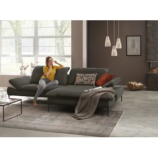 W.Schillig Eckcouch Leder 3-Sitzer Grün