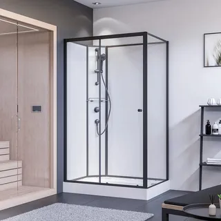 Breuer BR 100 Komplettdusche links 90 x 120 cm schwarz