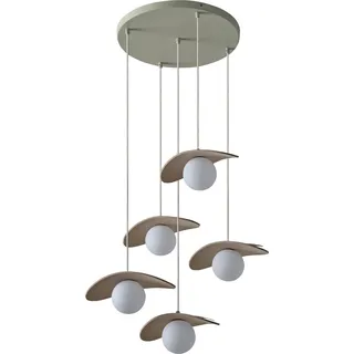 Osram Decor Pearl Pendant 5-flg. 50 cm beige Metall, Glas, Textil