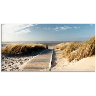 Artland Glasbild »Nordseestrand auf Langeoog - Steg« Strand 1 Stk. tlg. in verschiedenen Größen, beige