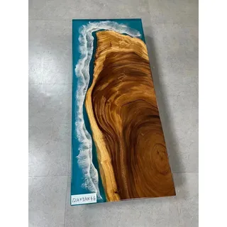 Beistelltisch Couchtisch Epoxy Möbel Designer Tisch Epoxidharz Tische 121x51cm - Blau