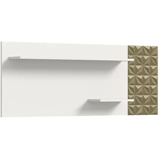 VCM Prisma Wandregal 140 x 53 x 17 cm Weiß/Gold