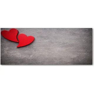 Tulup® Küchenrückwand Spritzschutz aus Glas -125x50 -Spritzschutz auf gehärtetes Glas Deko Kunst Rote Herzen - Rot