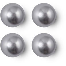 MAUL Neodym-Kugelmagnet – Magnet mit hoher Haftkraft für einen vielseitigen Einsatz – Magnet rund mit elegantem und modernem Design – Ø 15 mm – 4er Pack – hellsilber
