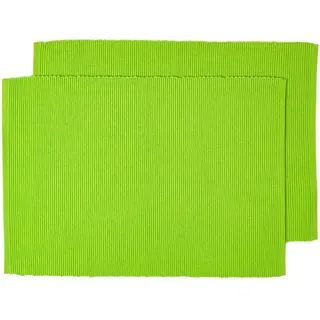 Homescapes Tischset limette im 2er-Set 33/50 cm, 100% Baumwolle , Limette , Textil , Uni , Rechteckig , 33x50 cm , Oeko-Tex® , Heimtextilien, Wohntextilien, Tischwäsche, Tischsets