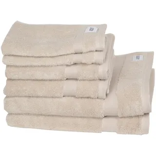 Schöner Wohnen Frottierset , Sandfarben , Textil , 6-teilig , Uni , Oeko-Tex® Standard 100 , saugfähig, Aufhängeschlaufe, angenehm weich, hochwertige Qualität, schnelltrocknend , Heimtextilien, Badtextilien, Handtuchsets