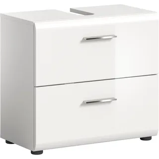 WELLTIME Waschbeckenunterschrank »FLORENZ, TOPSELLER, Breite 60 cm, 2 Schubkästen,ink. Siphonausschnitt« TOPSELLER!, 1 Stk. tlg. hochwertige MDF, Front, Griff chromglänzend, Badschrank, Bad,