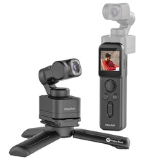 Feiyu Pocket 3 mit Kabelloser Fernbedienung - 4K Vlog-Kamera mit 3-Achsen Gimbal, Gesichtsverfolgung, Magnetischer Ständer, 130° Weitwinkel und F2.0 Blende, Camcorder im Taschenformat für Fotografie