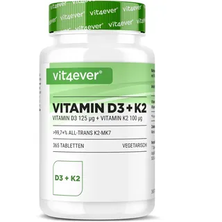 Vit4ever Vitamin D3 + K2 Tabletten 365 St.