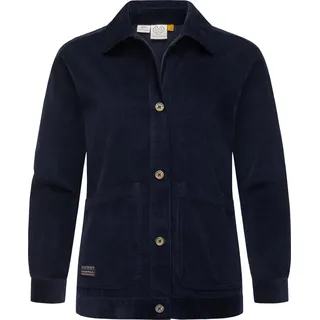 Cordjacke RAGWEAR "Cordjacke Ennea", Damen, Gr. L, blau (navy), Obermaterial: 100% Baumwolle CO., gerade hüftbedeckend, Umschlagsaum, Jacken Cordjacke, Leichte Damen Übergangsjacke aus Kord
