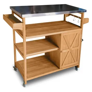 Coemo Servierwagen Grillstation James M Kücheninsel Holz, auf Rollen 118 x 47 x 92 cm - Braun