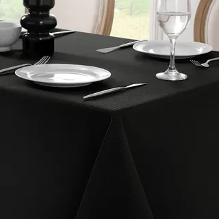 Softalker Tischdecke 100 x 100 cm quadratisch Abwaschbare Tischdecken Jacquard Geometrischem Tischtuch Schwarze Table Cloth Deko für Outdoor Geburtstag Gartentisch Wohnzimmertisch Couchtisch