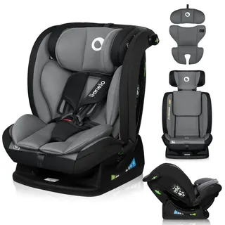 lionelo Autokindersitz Izzy i-Size 40-150 cm, Schwarz/Grau - Grau